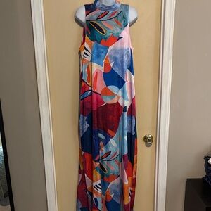 Nicole Miller: Abstract Maxi Dress
